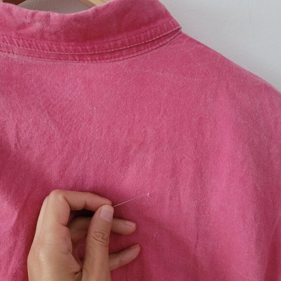 3 Suisses Women's Asymmetrical Pink Button-Up Size L/XL - Picture 8 of 8